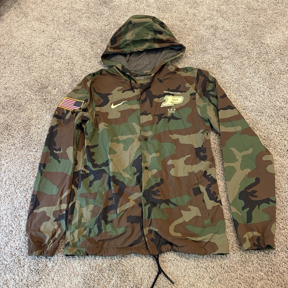 Nike On-Field University Of Purdue Boilermakers Camo Snap Hoodie Mens Small S